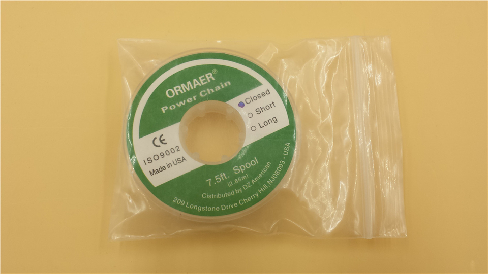 Dental Orthodontic power Chain Elastic chain Closed Clear 7.5FT