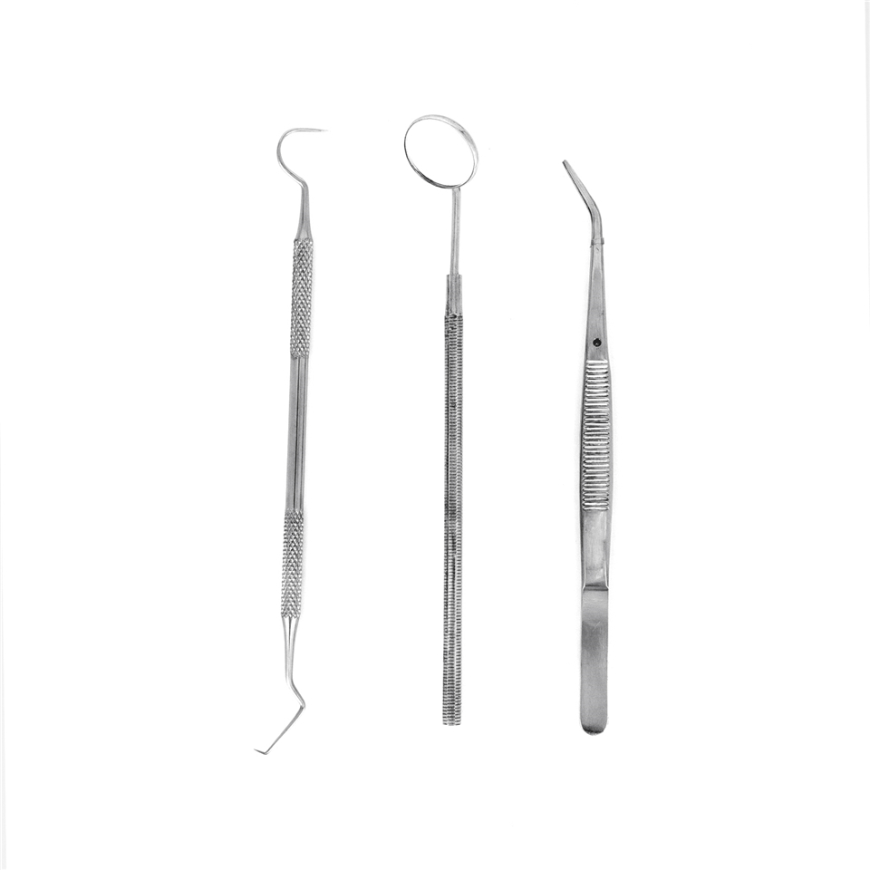 1SET(3PCS) New Dental Tool Set Kit Dentist Mirror Teeth Clean Pick Inspection Mirror