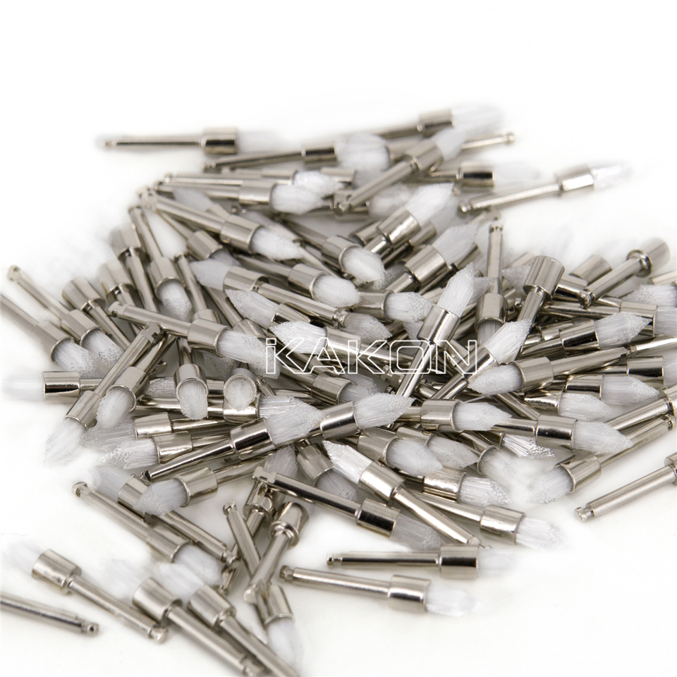 dental White Nylon Point head Polishing Brush burs burrs latch contra angle