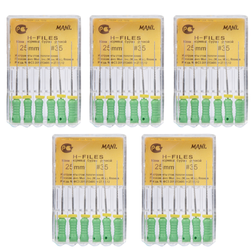 MANI H-FILES 25mm #35 Hand Use Stainless Steel Dental Root Canal Endodontic Instruments