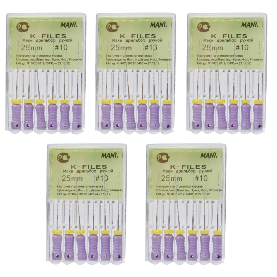 New Dental Hand Use Mani Root Canal Stainless Steel K - File 25mm #10