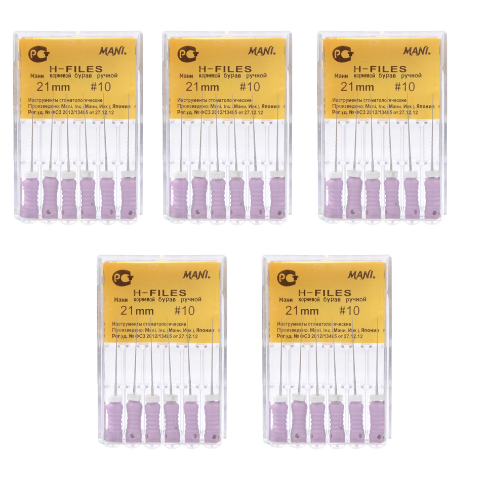 New Dental Hand Use Mani Root Canal Stainless Steel H - File 21mm #10