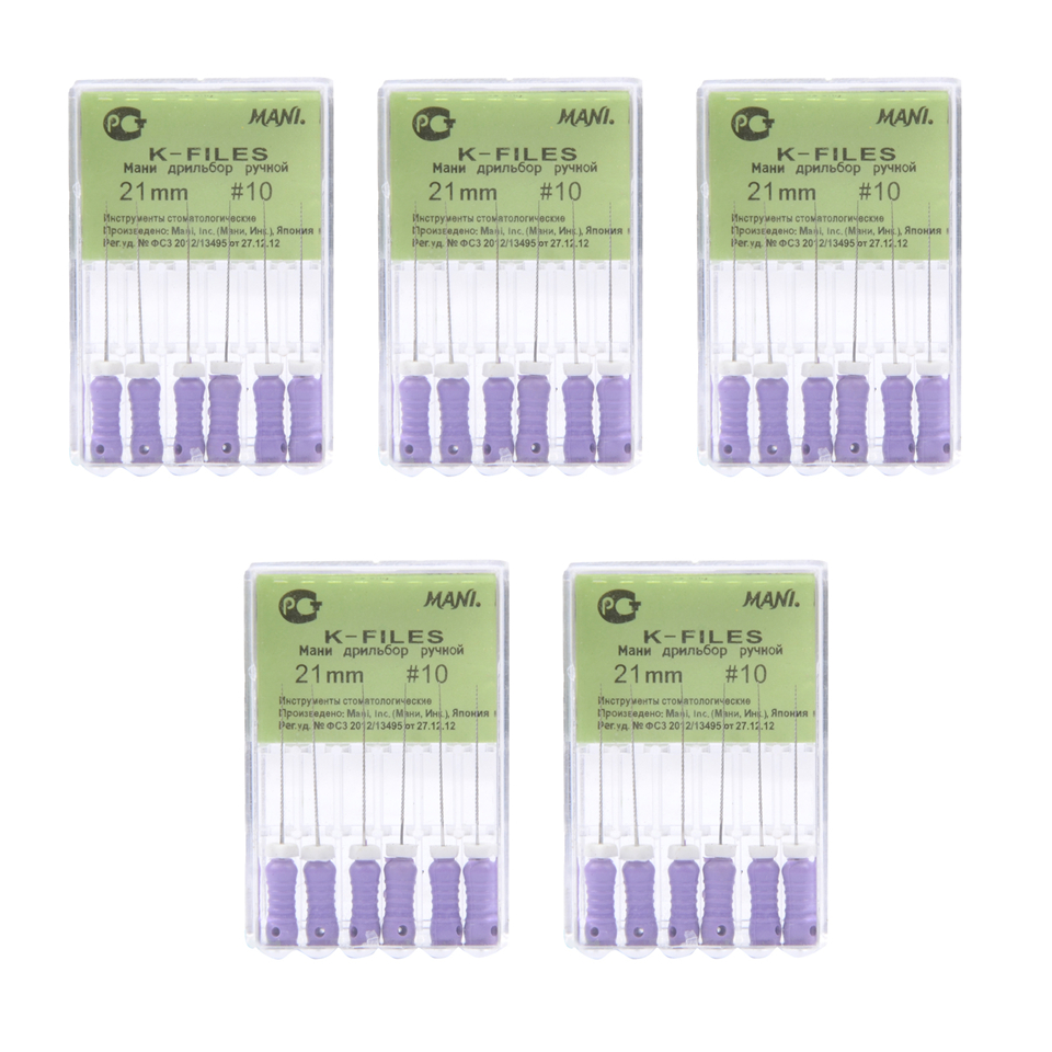 New Dental Hand Use Mani Root Canal Stainless Steel K - File 21mm #10