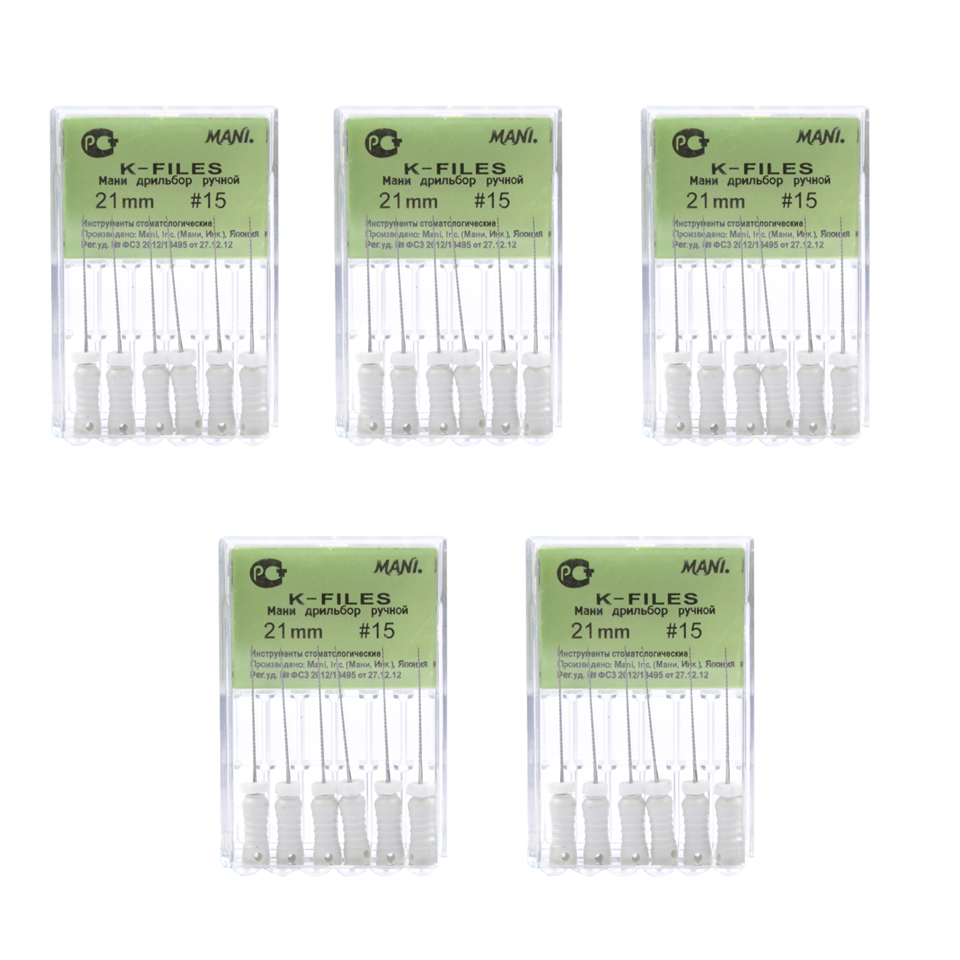 New Dental Hand Use Mani Root Canal Stainless Steel K - File 21mm #15