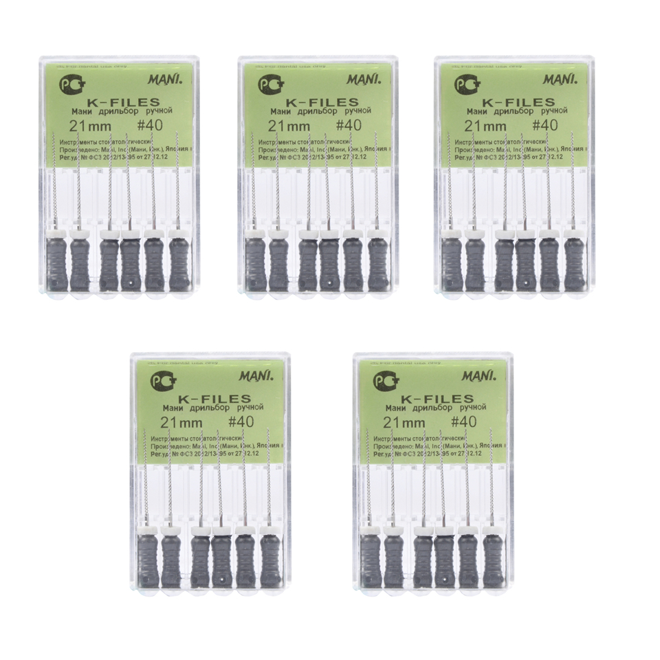 New Dental Hand Use Mani Root Canal Stainless Steel K - File 21mm #40