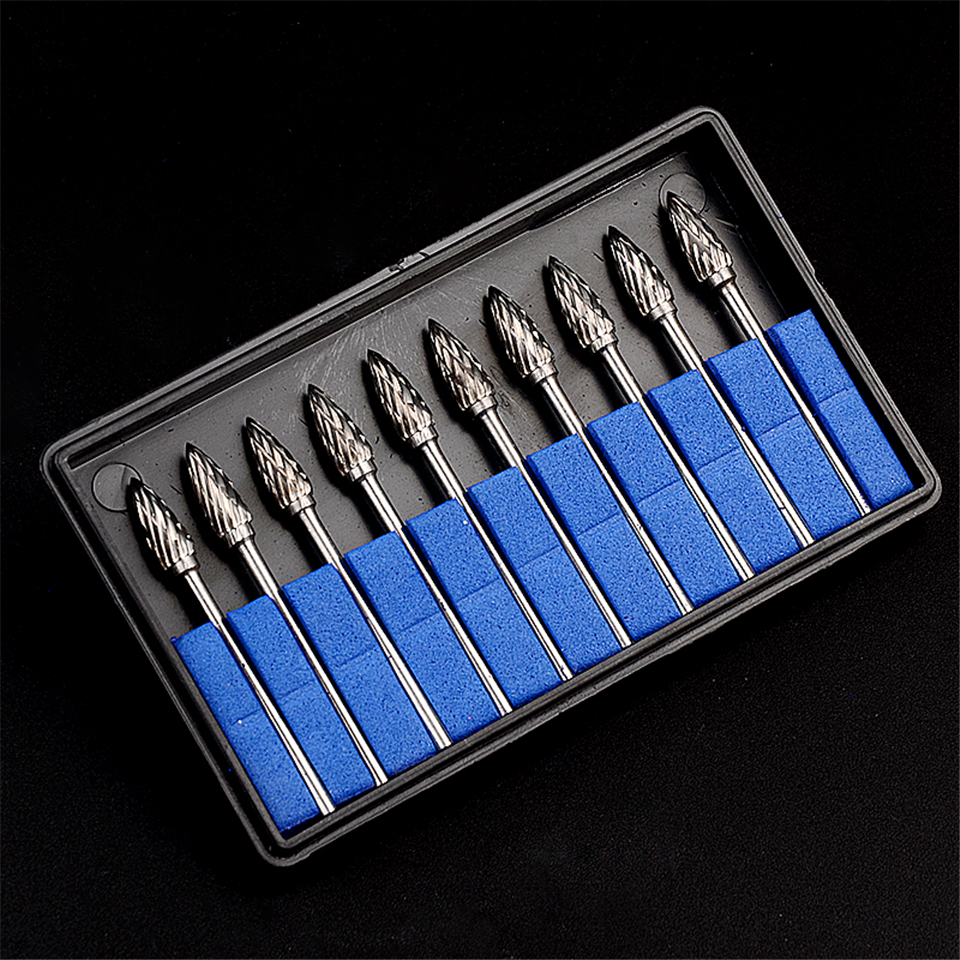 10pcs Dental Lab Polisher Drills Assorted Tungsten Steel Carbide Burs G05 2.35MM