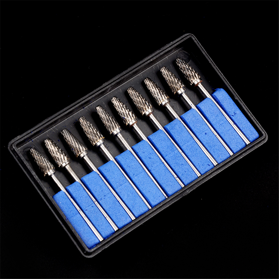 10pcs Dental Lab Polisher Drills Assorted Tungsten Steel Carbide Burs L06 2.35MM