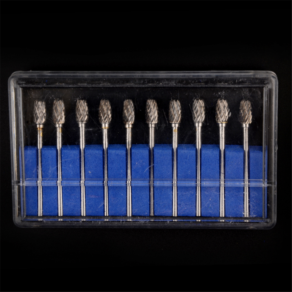 10pcs Dental Lab Polisher Drills Assorted Tungsten Steel Carbide Burs E05 2.35MM