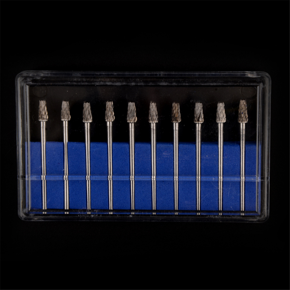10pcs Dental Lab Polisher Drills Assorted Tungsten Steel Carbide Burs LF04 2.35MM