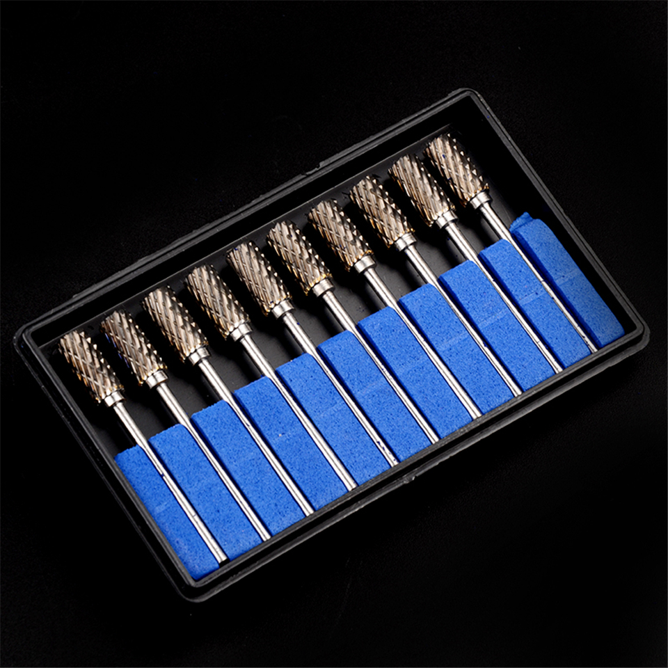 10pcs Dental Lab Polisher Drills Assorted Tungsten Steel Carbide Burs A06 2.35MM
