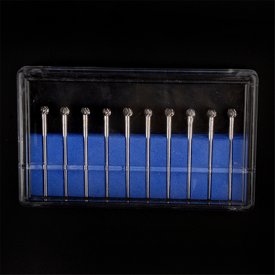 10pcs Dental Lab Polisher Drills Assorted Tungsten Steel Carbide Burs D04 2.35MM