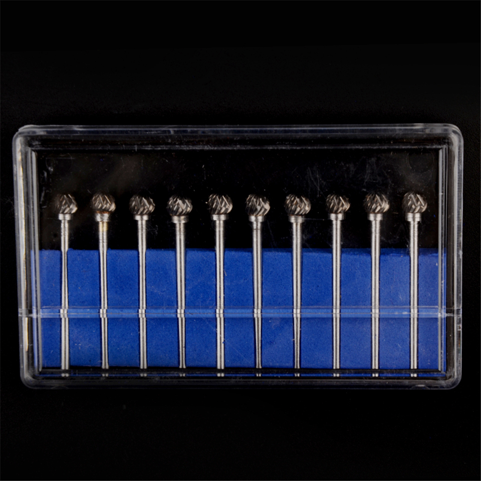 10pcs Dental Lab Polisher Drills Assorted Tungsten Steel Carbide Burs D06 2.35MM
