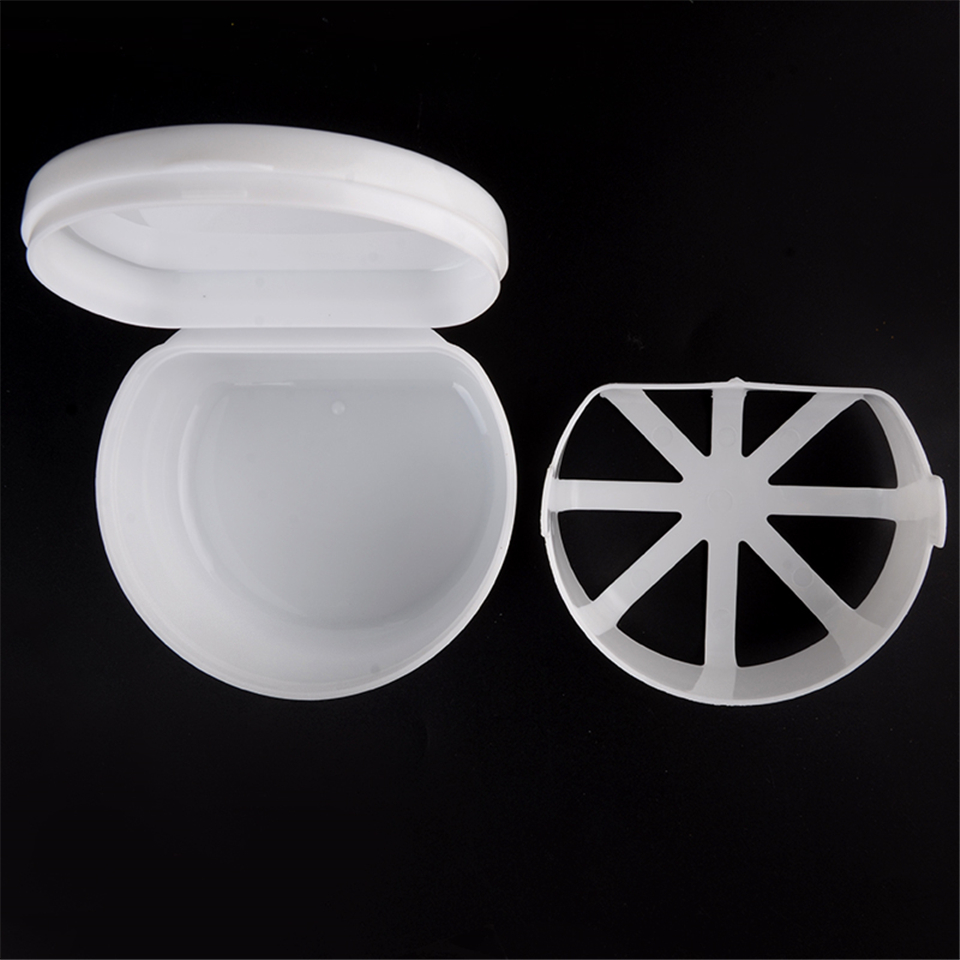 Denture Bath Appliance False Teeth Box Storage Case Rinsing Basket Container