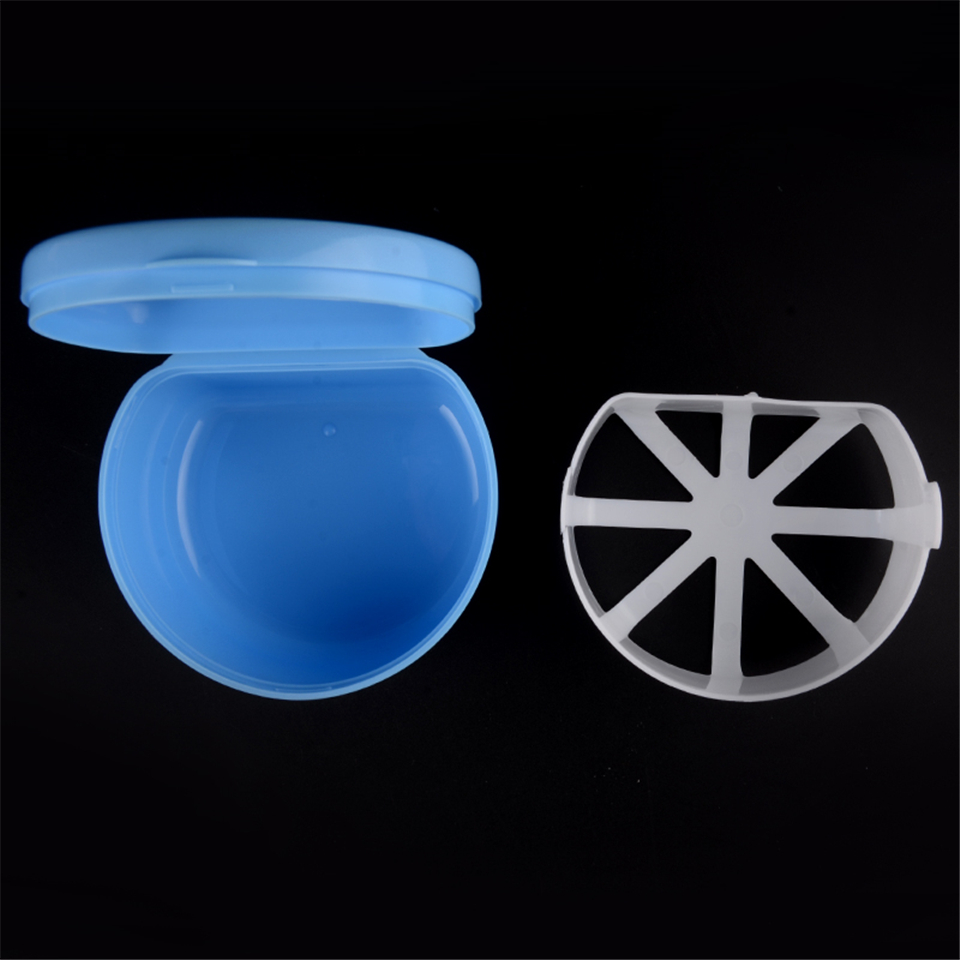 Denture Bath Appliance False Teeth Box Storage Case Rinsing Basket Container