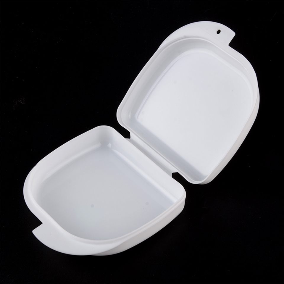 Denture Bath Appliance False Teeth Box Storage Case Rinsing Basket Container