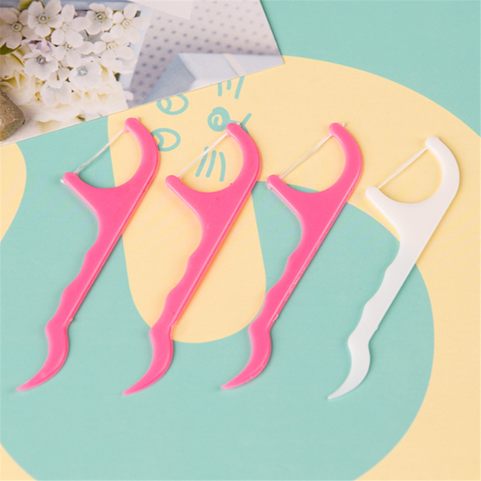 25pcs Oral Gum Teeth Clean Care Floss Thread Dental Flossers Plastic Tooth Picks