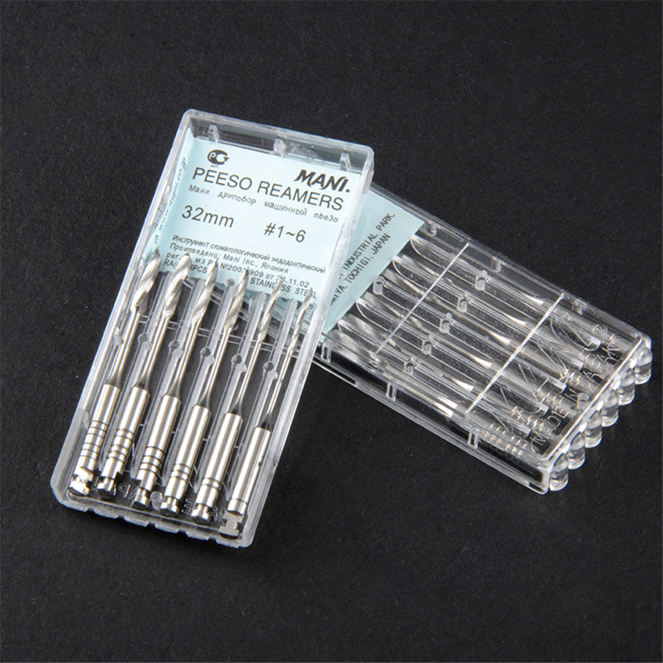 10boxs Dental MANI Peeso Reamers Stainless Steel pack of 32mm#1-#6