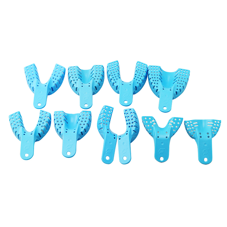 New 10pcs Light Blue Dental Impression Trays disposable  Central Dental Supply