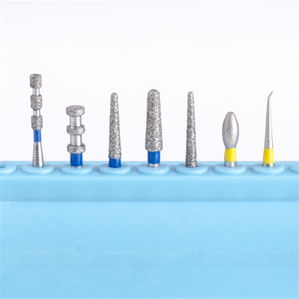 7pcs Dental Diamond FG Bur 1.6mm Drill Porcelain Laminate Veneer Teeth Block Kit